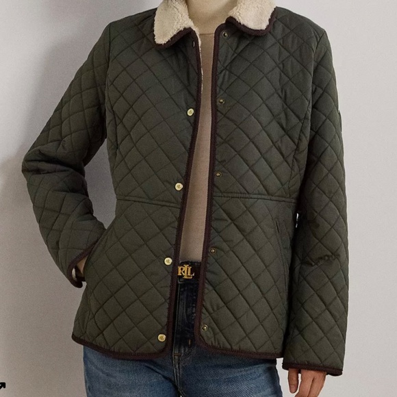Lauren Ralph Lauren Women's Faux-Sherpa-Collar Quilted Coat, PS - Picture 3 of 4